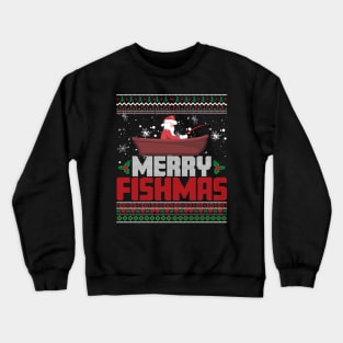 Merry Fishmas Funny Christmas Xmas Crewneck Sweatshirt